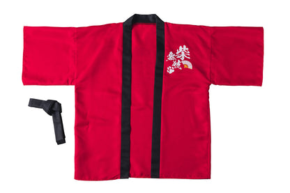 [New] コスプレ はっぴ  柴侍/柴舞妓 ユニセックス フリーサイズ ネイビー/レッド【クリアストーン】