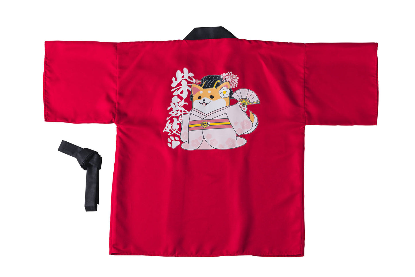 [New] コスプレ はっぴ  柴侍/柴舞妓 ユニセックス フリーサイズ ネイビー/レッド【クリアストーン】