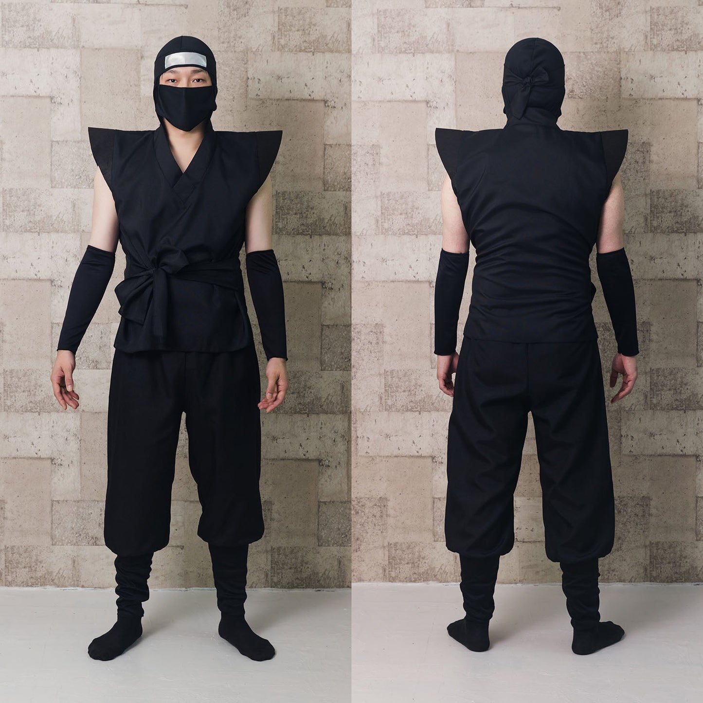 [New] コスプレ 忍者スーツ ユニセックス XXL ブラック【クリアストーン】