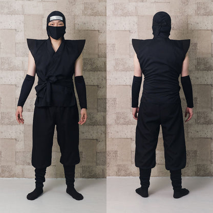 [New] コスプレ 忍者スーツ ユニセックス XXL ブラック【クリアストーン】