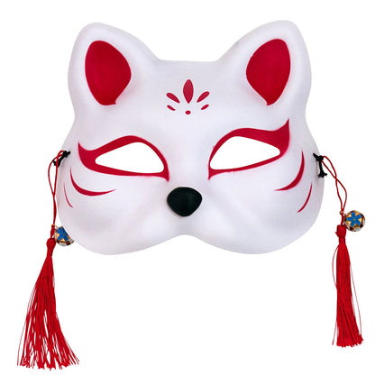 [New] コスプレ小物 ねこ お面 和風お面 ねこ半面 ユニセックス フリーサイズ ホワイト/ブラック 【クリアストーン】