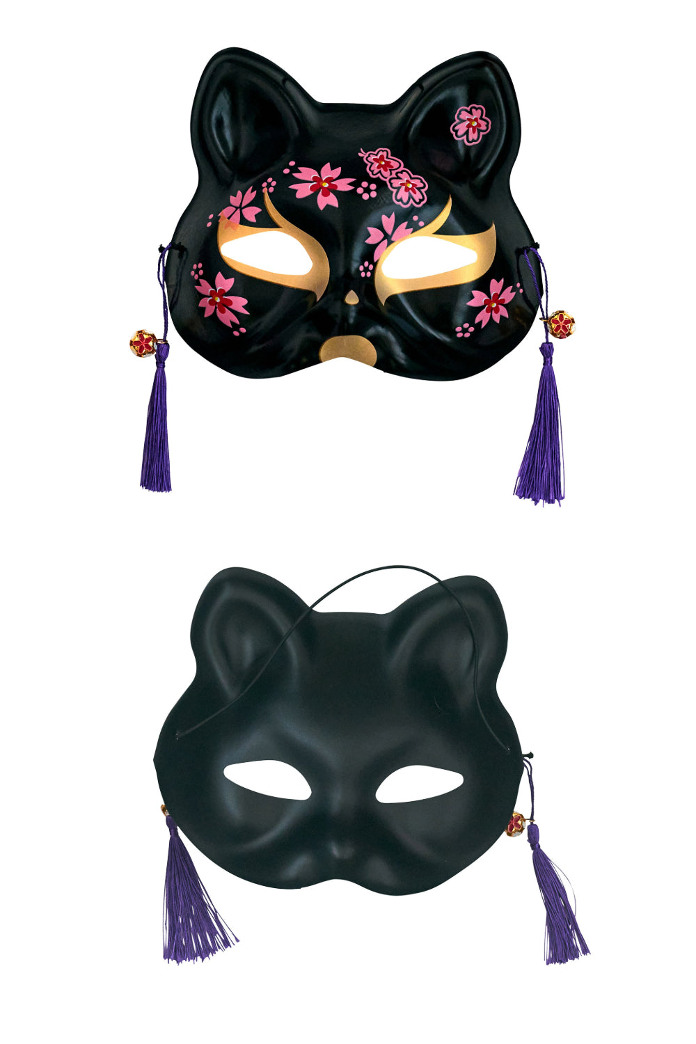 [New] コスプレ小物 ねこ お面 和風お面 ねこ半面 ユニセックス フリーサイズ ホワイト/ブラック 【クリアストーン】