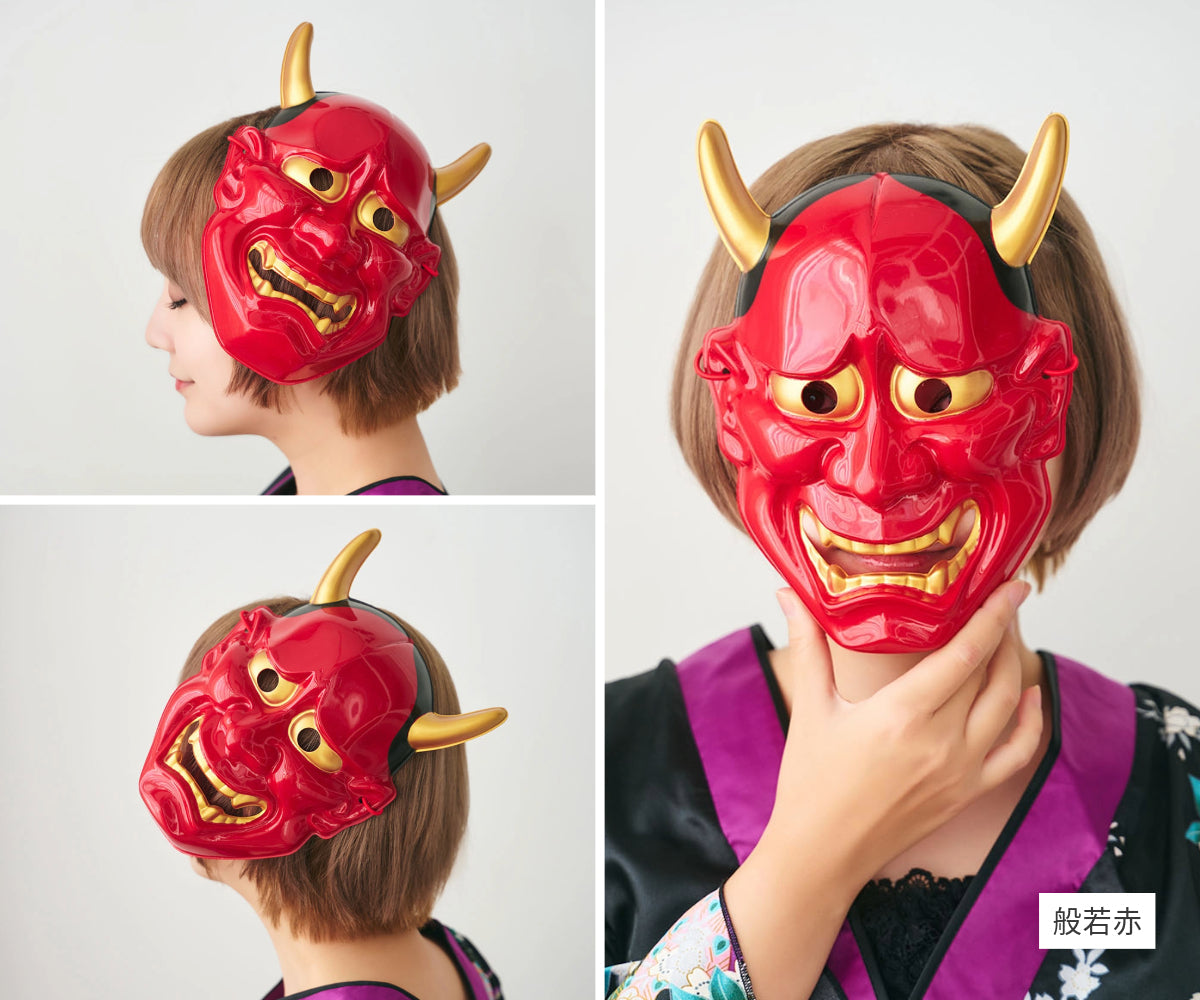 New] コスプレ小物 強面 お面 和風お面 般若(白/赤)/風神/雷神