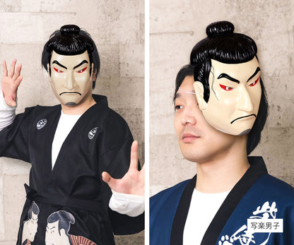 [New] コスプレ小物 人物 人型 お面 和風お面 小面/ひょっとこ/おかめ/相撲/写楽男子/筋隈/だるま ユニセックス フリーサイズ ホワイト/ペールオレンジ/レッド 【クリアストーン】