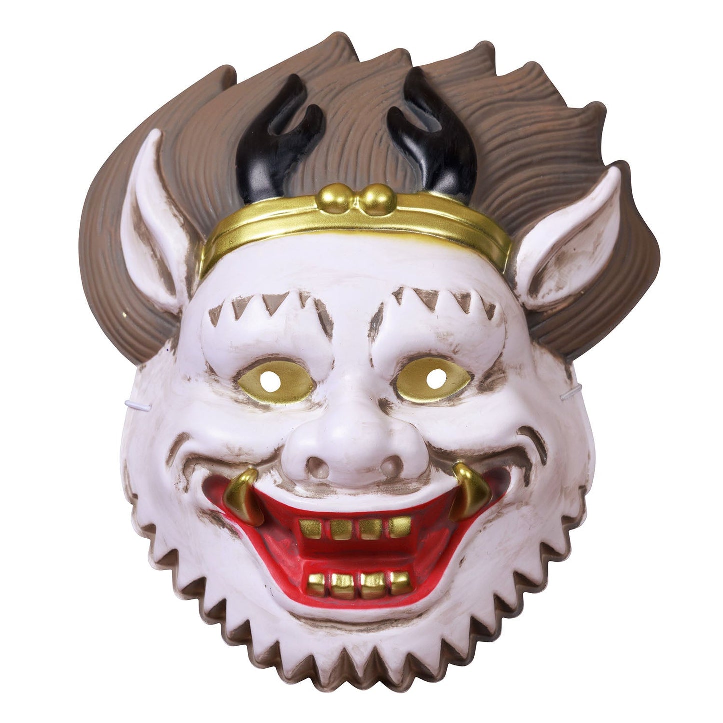 [New] コスプレ小物 強面 お面 和風お面 般若(白/赤)/風神/雷神/ピエロ般若/化け猫/提灯お化け ユニセックス フリーサイズ ホワイト/レッド/グリーン/オレンジ 【クリアストーン】