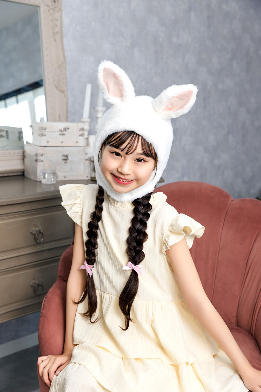 [New] コスプレ小物 かぶりもの アニマル うさぎ もふもふうさたん キッズ ホワイト【クリアストーン】