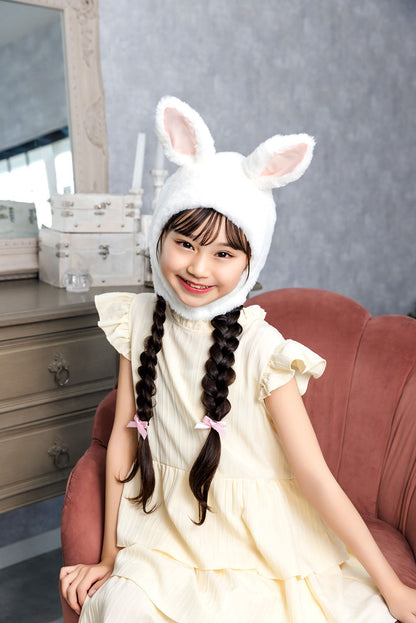 [New] コスプレ小物 かぶりもの アニマル うさぎ もふもふうさたん キッズ ホワイト【クリアストーン】