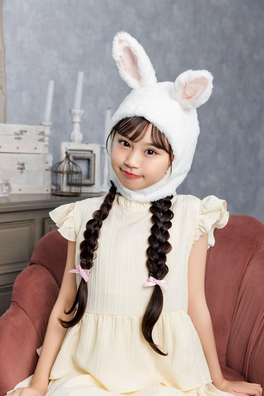 [New] コスプレ小物 かぶりもの アニマル うさぎ もふもふうさたん キッズ ホワイト【クリアストーン】