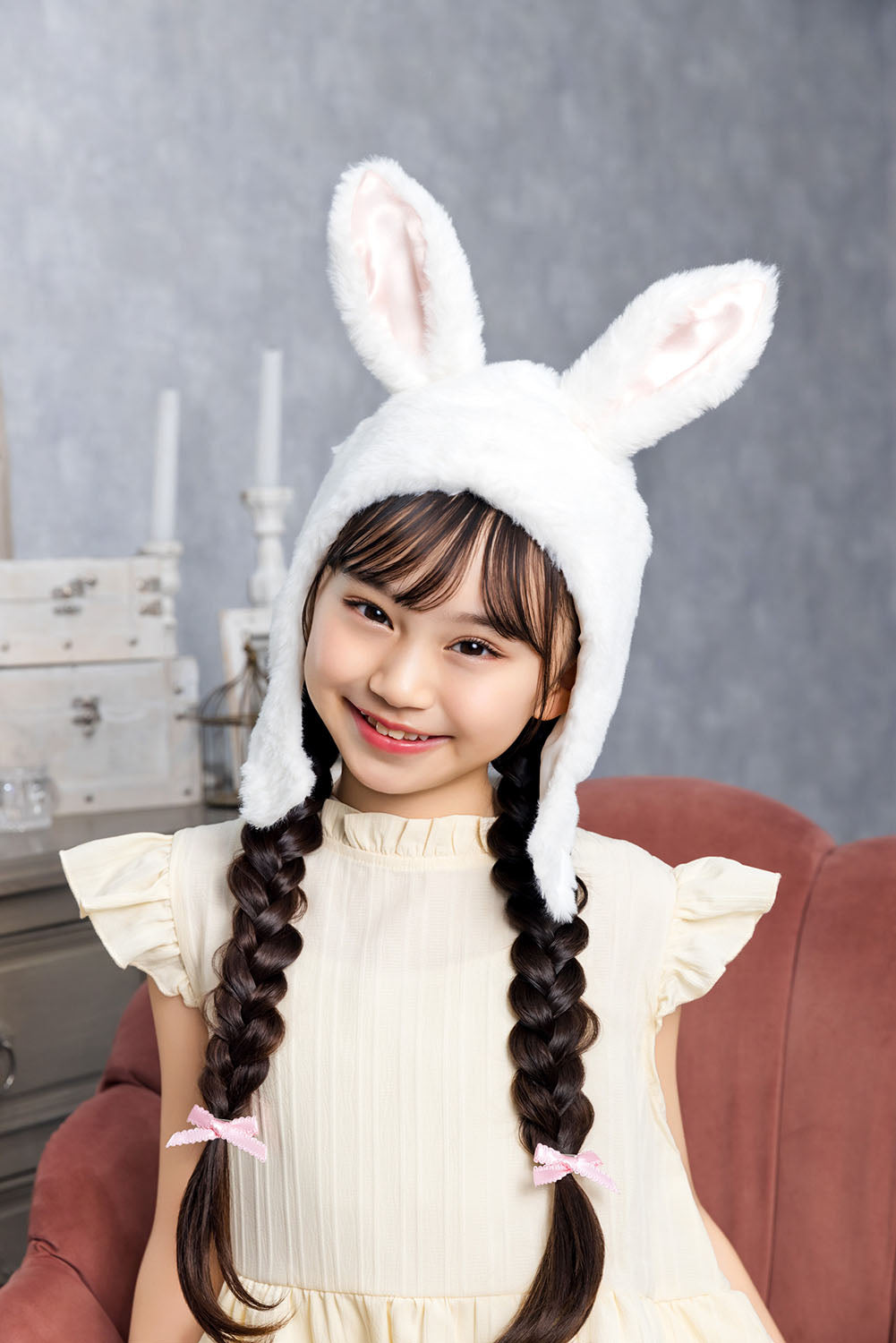 [New] コスプレ小物 かぶりもの アニマル うさぎ もふもふうさたん キッズ ホワイト【クリアストーン】