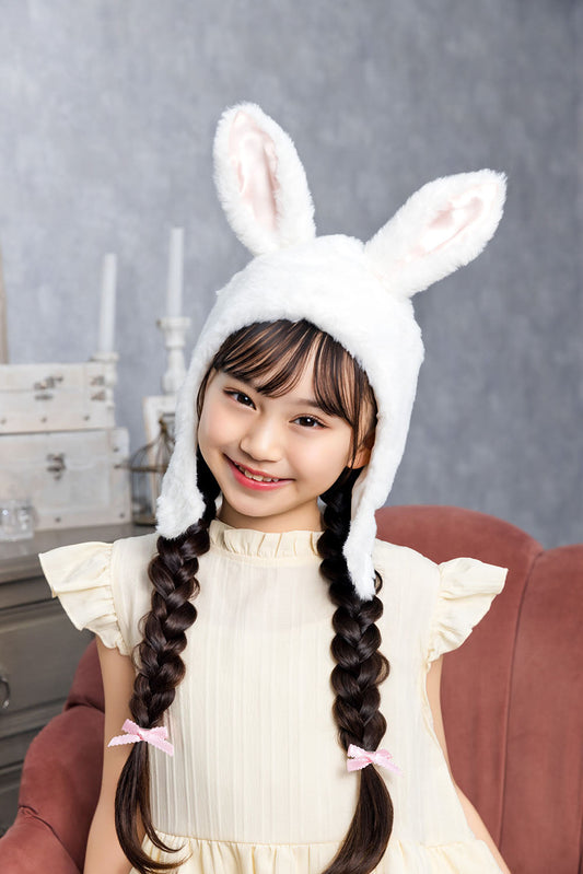 [New] コスプレ小物 かぶりもの アニマル うさぎ もふもふうさたん キッズ ホワイト【クリアストーン】