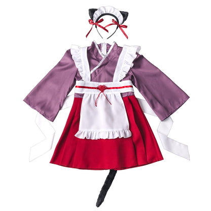 [New] コスプレ ハロウィン アニマル ねこ ハイカラメイド キッズ 120cm/140㎝ ブラック【クリアストーン】