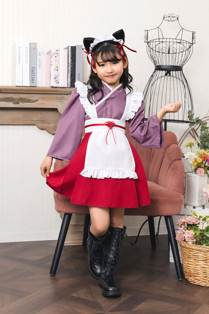 [New] コスプレ ハロウィン アニマル ねこ ハイカラメイド キッズ 120cm/140㎝ ブラック【クリアストーン】