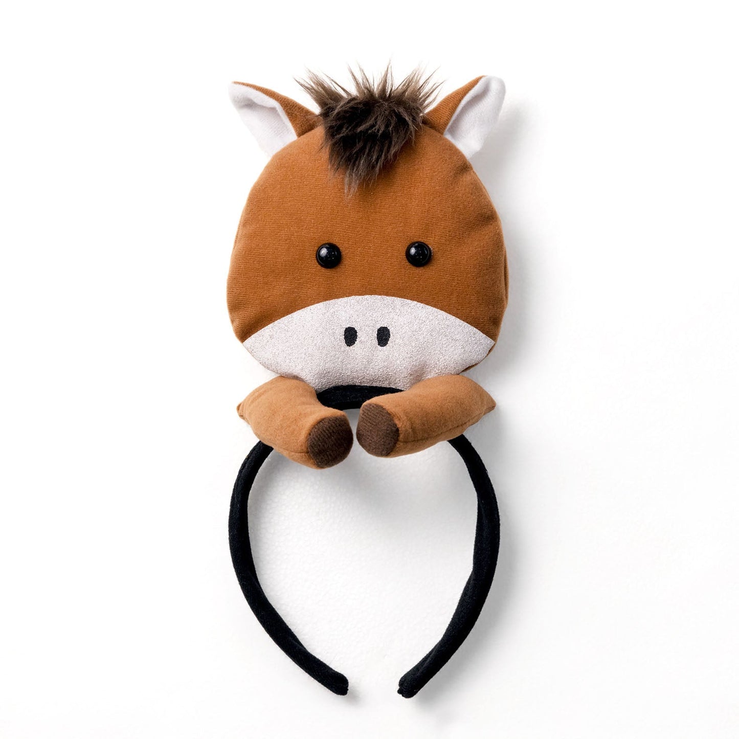 [New] コスプレ小物 正月 干支 動物 のっかり馬カチューシャ ユニセックス ブラウン/ホワイト【クリアストーン】