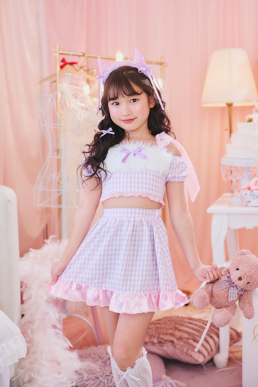 [New] コスプレ こども ハロウィン ミルキーデビル キッズ 120/140cm パープル 【クリアストーン】