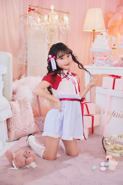 [New] コスプレ こども ハロウィン ミルキーチャイナ キッズ 120/140cm レッド 【クリアストーン】