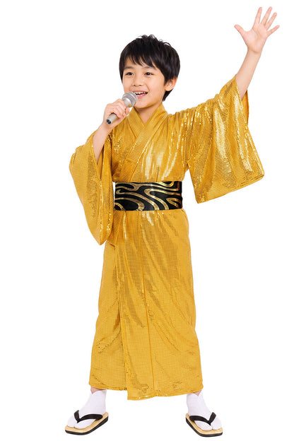 [New] コスプレ バラエティグッズ 将軍 和 金色将軍 キッズ 120/140cm ゴールド【クリアストーン】