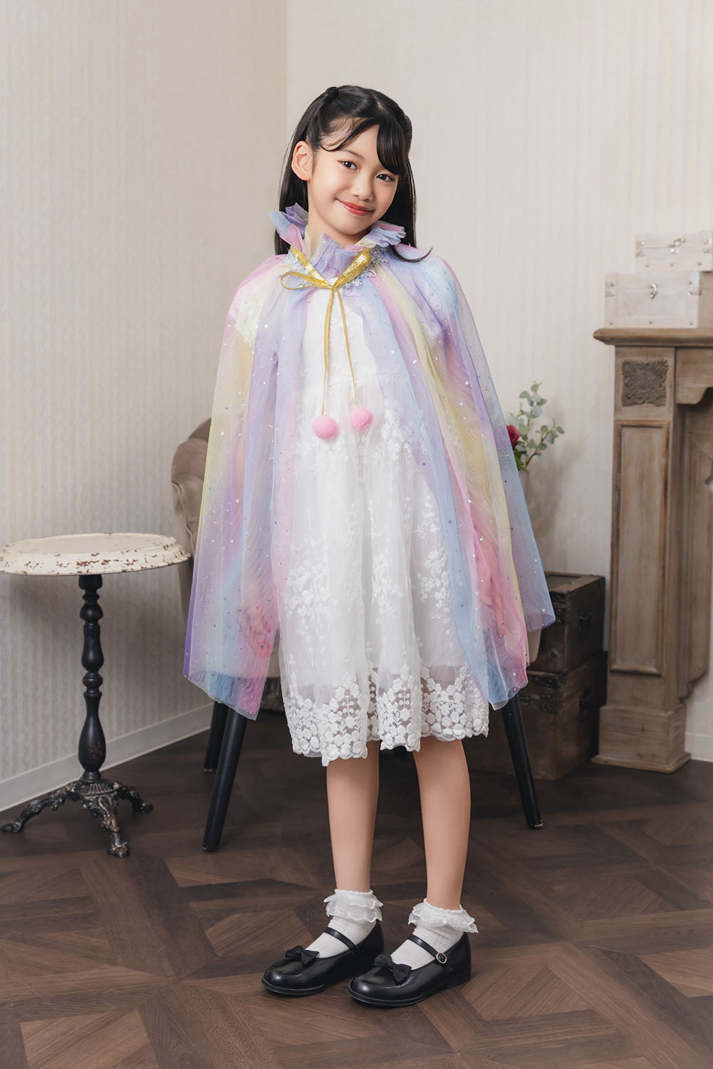[New] コスプレ小物 ハロウィン ファンタジースターマント キッズ ピンク/ブルー/パープル/レインボー【クリアストーン】
